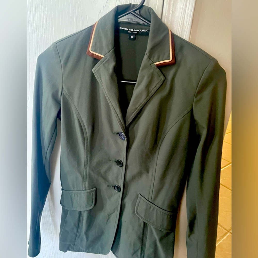 charles ancona green show jacket size 0